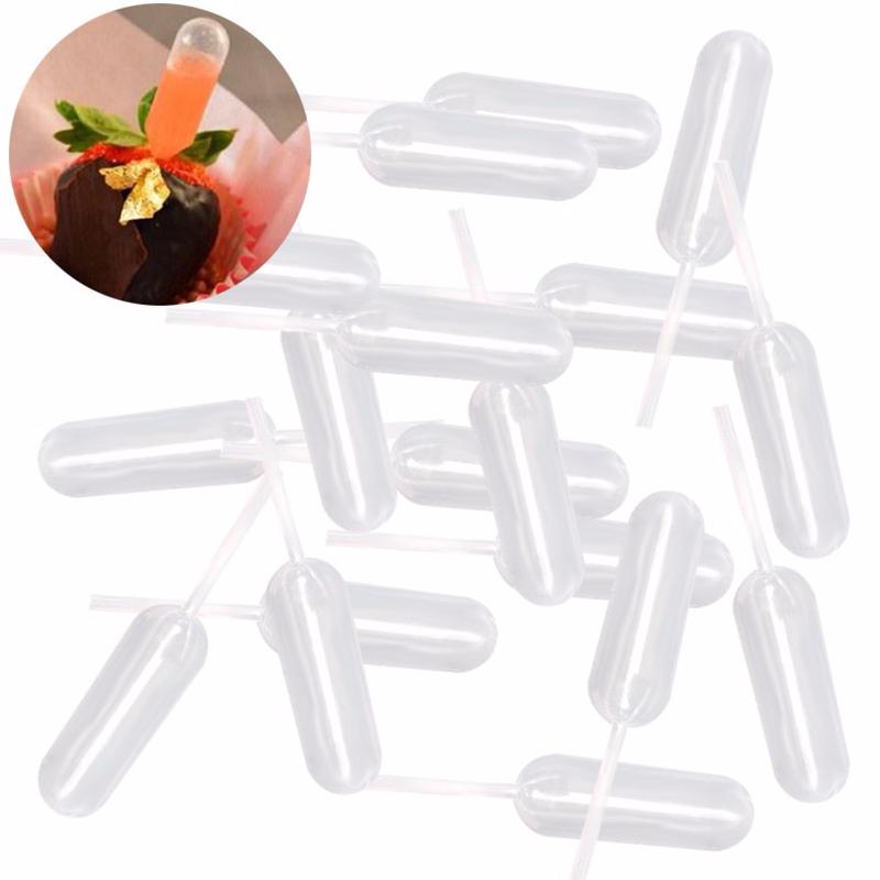50Pcs  Straw Cake Ice Cream Injection Pipette Dropper