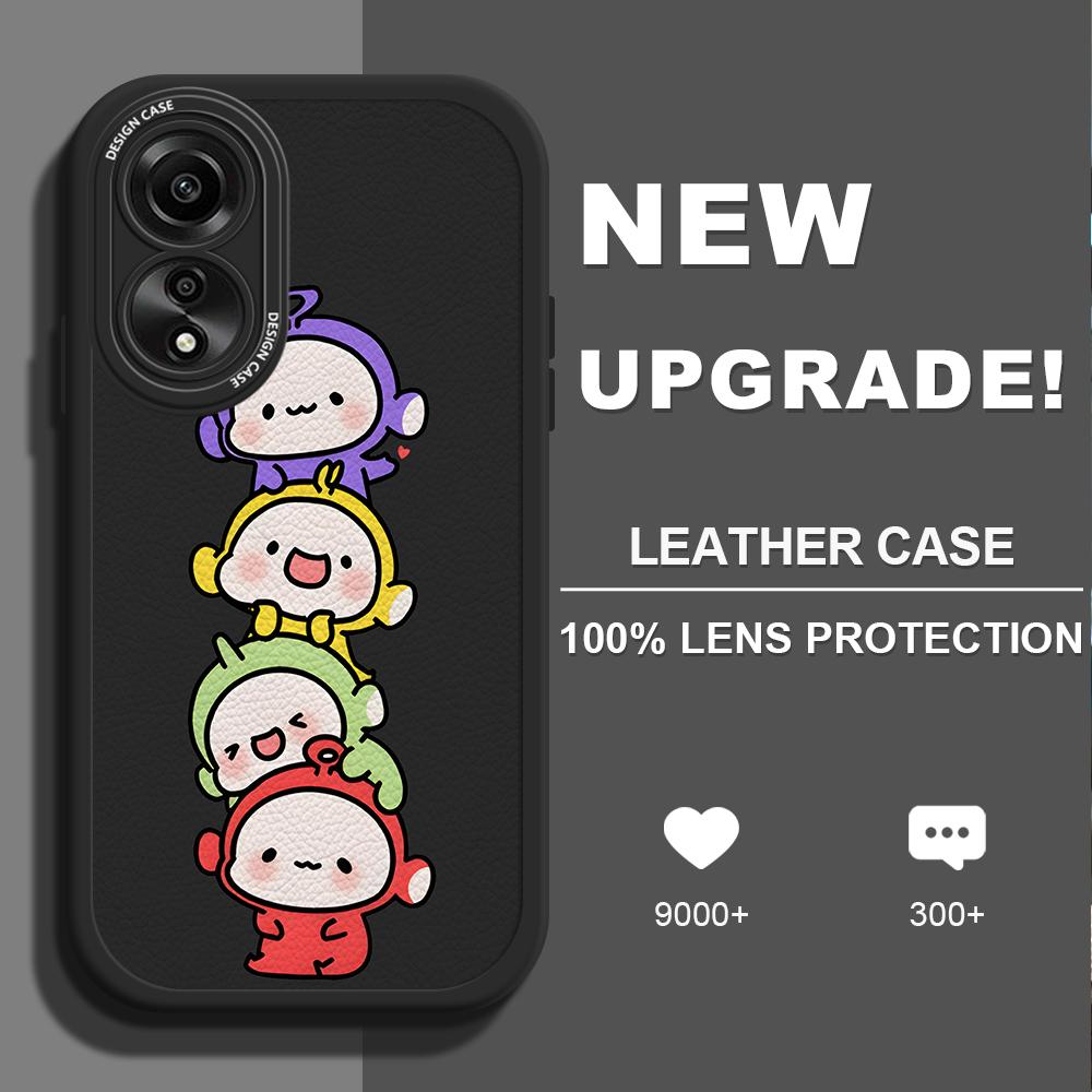 

Мягкий чехол из искусственной кожи с рисунком, полная защита камеры, противоударный чехол для OPPO A16 A16s A36 A96 A78 A98 Realme C30 C33 C35 Reno 8 Pro 8T OnePlus OPPO A17 чёрный