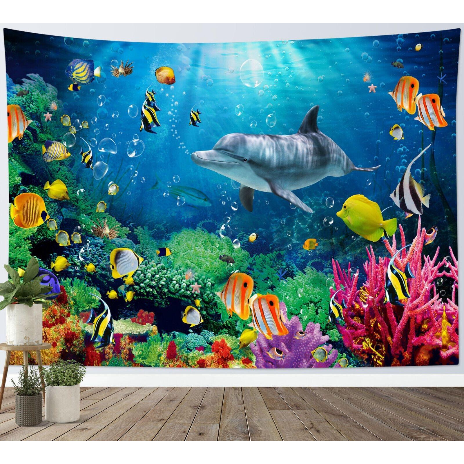 Tapestry underwater sea grass tropical fish 75x100
