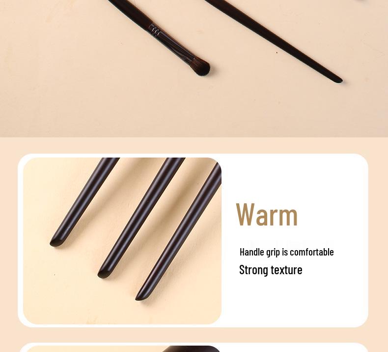 14-Piece Animal Hair Makeup Brush Set - Skin-Friendly Wool Powder Brushes