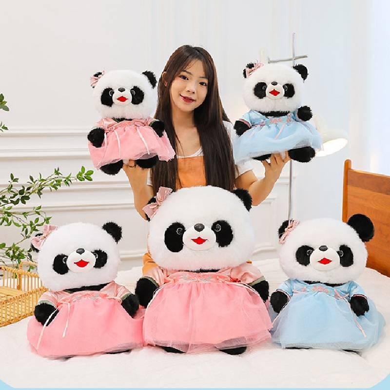 Adorable Large Panda Plush Toy With Chinese Style Hanfu Design For Birthday Gifts And Cuddling Comfort