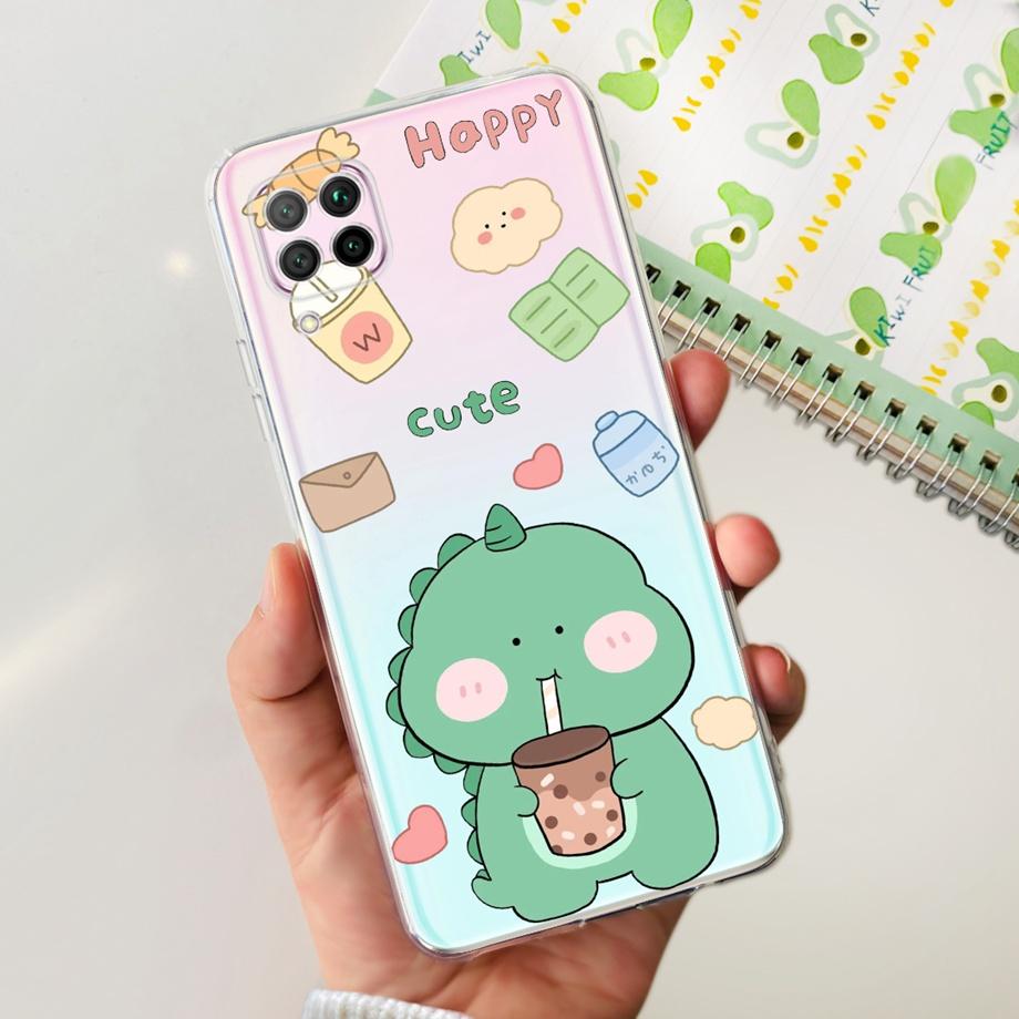 

For Huawei Nova 7i Case Luxury Clear Soft TPU Cover For Huawei P40 Lite Phone Case For Huawei P40Lite E Bumper Astronaut Flower P40 Lite