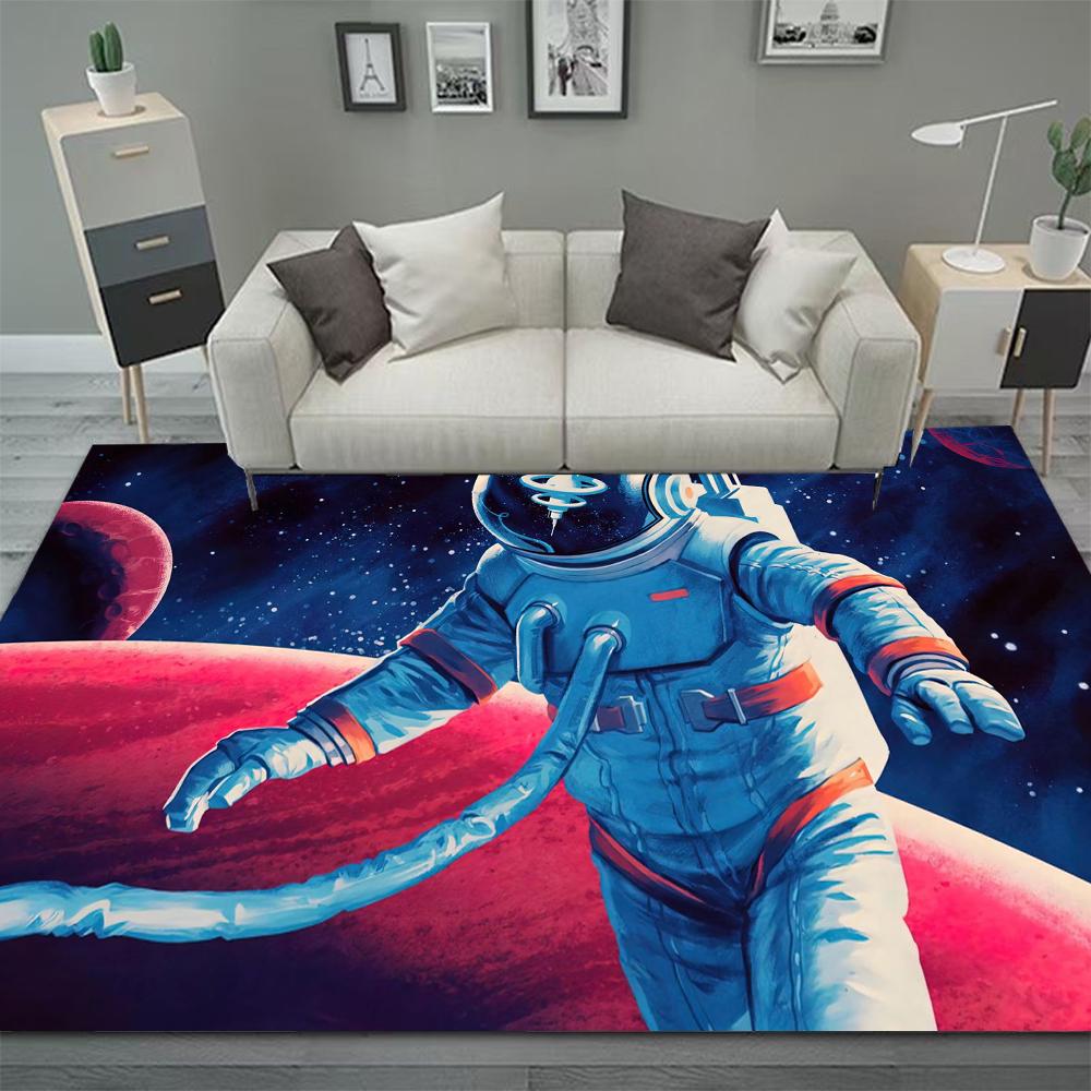 

Outer Space Astronaut Carpets for Living Room Bedroom Decor Large Rug Non-slip Washable Home Coffee Table Floor Mat Bath Doormat 40x60cm