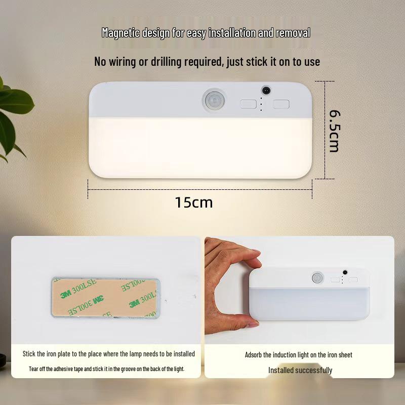 Smart RGB Sensor Night Light with Magnetic Charging - Ideal for Bedrooms, Staircases, Cabinets, and More