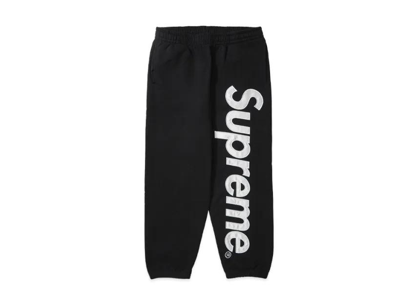 Supreme Satin Applique Sweatpant (26SS) "Black"
