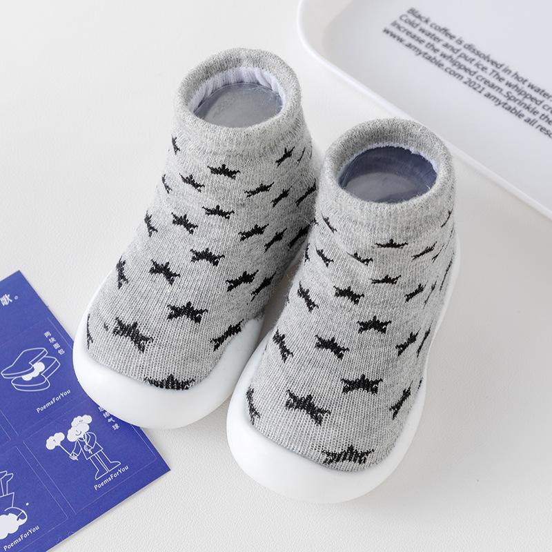 

Новые детские туфли для малышей, для дома и улицы, мягкая подошва, носки, двойные носки, нескользящие и дышащие 27