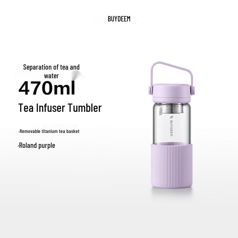 Buydeem Portable Glass Tea Infuser Water Bottle