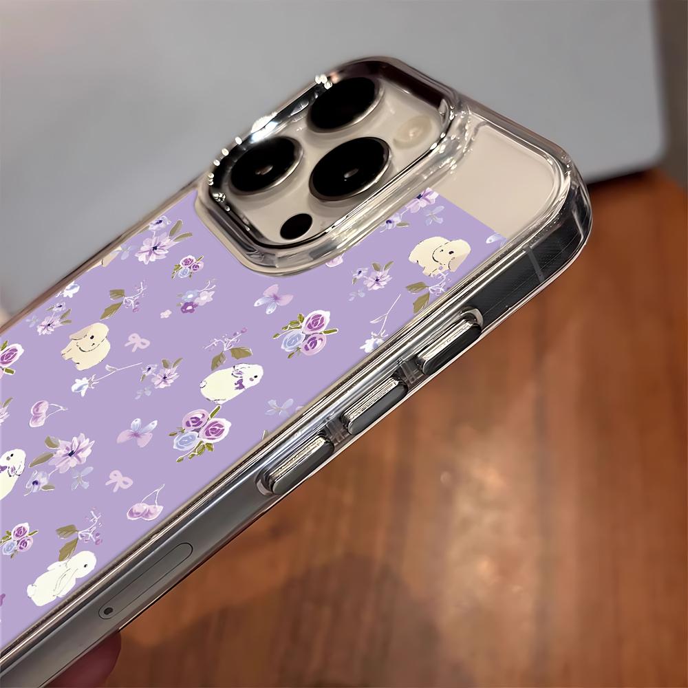 Fragrant Taro Rabbit Flowers Phone Case For Iphone 17 17E 16E 13 ProMax 15 14Plus 12 11 16 Ultra Exquisite Anti-Drop Cover Coque