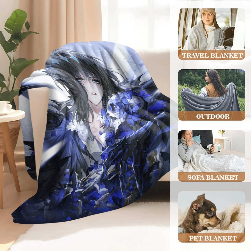 Cartoon Fate/Grand Order Oberon Flannel Blanket Cover Warm Soft Anime Blanket Multifunctional Decor Home Universal Blankets