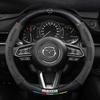 Carbon fiber Suede Car Steering Wheel Cover For Mazda 2 3 5 6 CX-4 CX-5 CX-7 CX-8 CX-30 CX-50 MX5 Miata RX-7 RX-8 Axela Atenza