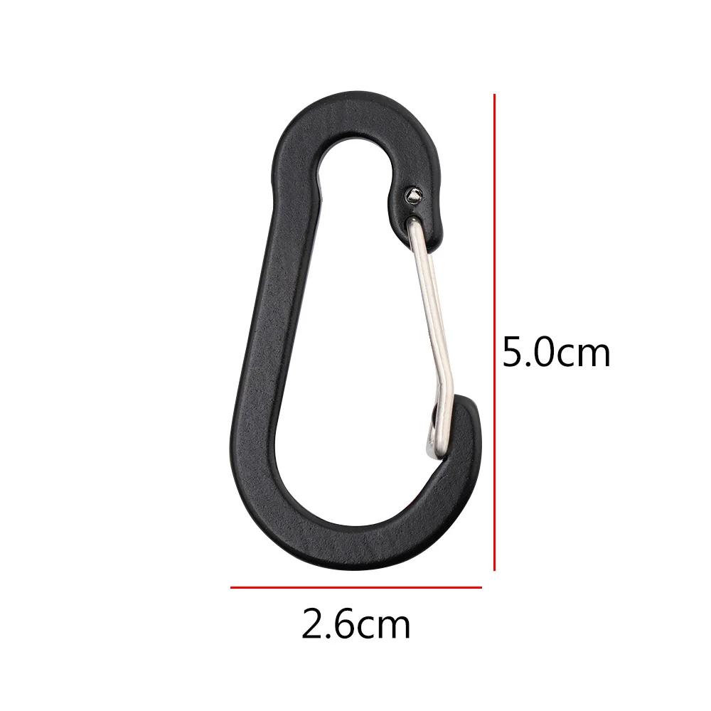 5pcs Tools Carabiner Outdoor Backpack Camping Climbing Fishing Hook Keychain Snap Clip Multi-Use Aluminum Alloy Lock Buckle