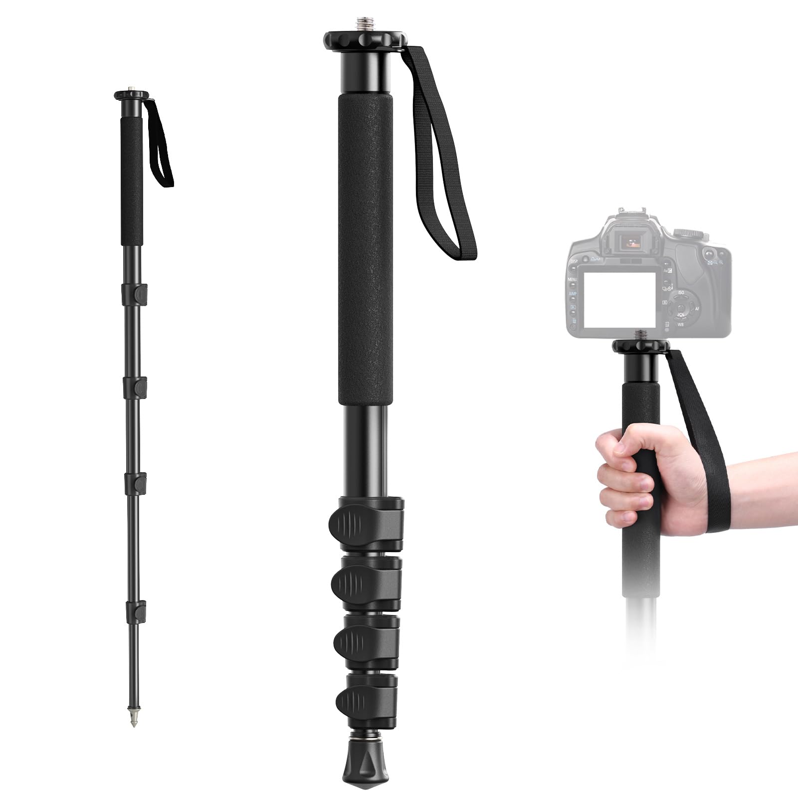 

Ulanzi TB12 Monopod for Aluminum 5kg Load Lever Telephoto Sports Sports and Metal Compatible with DSLR Video Cameras Cameras, Self-Standing, чорний