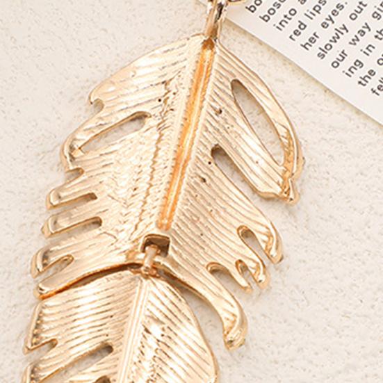 Keychain Pendant Rhinestones Inlaid Feather Shape Key Chain with Anti-Oxidation Lobster Clasp Backpack Bag Accessory