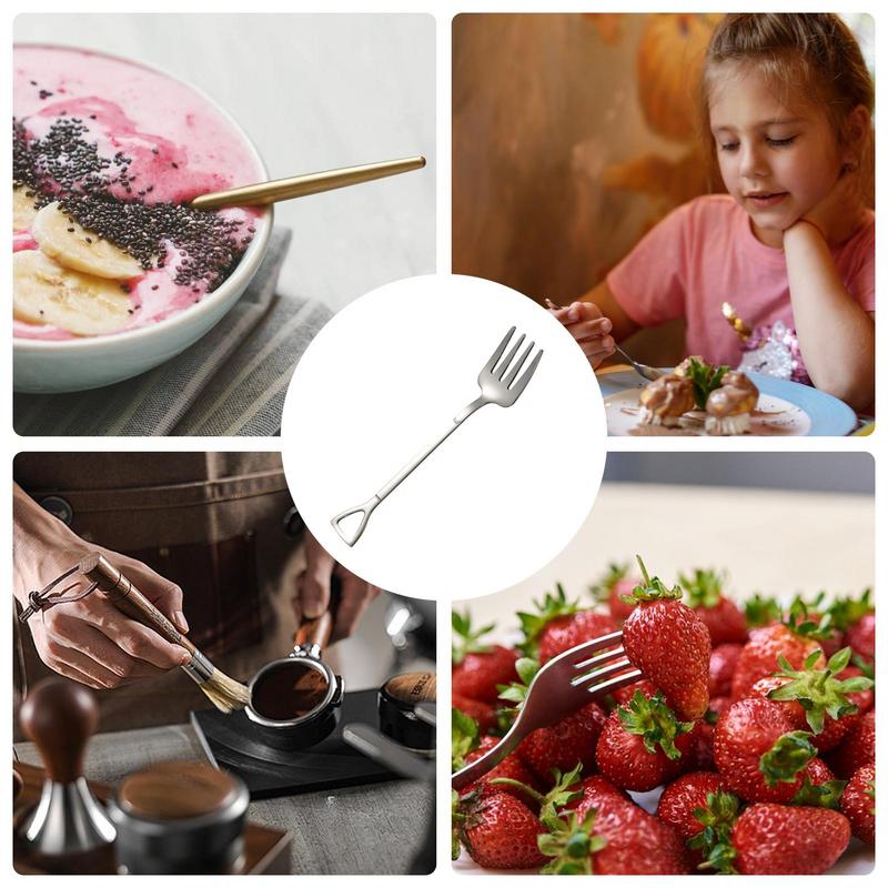 Stainless Steel Spatula Spoon with Pointed Tip and Stain-resistant Teaspoon Suitable for Fruit Ice Cream Cake and Coffee