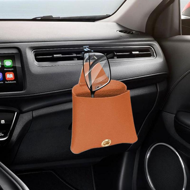 

Car Air Vent Storage Bag Hangable Pen Key Storage Bag Lightweight Hangable Storage Bag Auto Mobile Phone Holder Pouch PU Leather чёрный