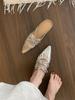 Fashion Retro Pleated Pumps Women Sexy Shoes Lace Up Solid Pointy Toe Chunky Med Heels New Style Pumps Summer Casual Shoes Designer