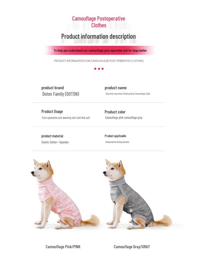 New Breathable Dog Recovery Suit: Sterilization, Weaning, Anti-Licking, Sanitary Pad-Friendly, Physiological Protection.