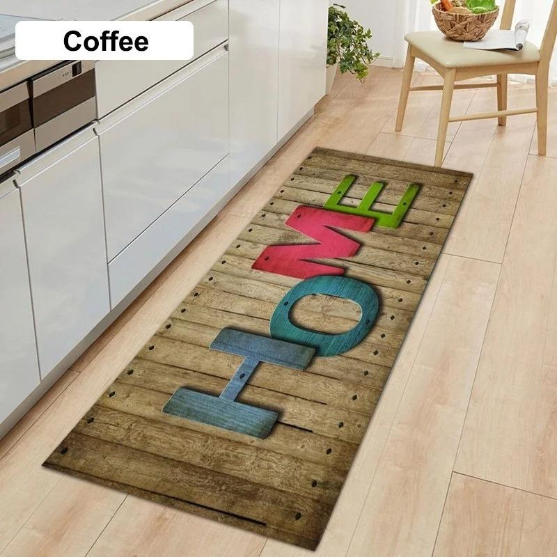 Colorful Wood Pattern Carpet Mat Rug HOME Letter Design Home Decoration for Living Room Kitchen Bedroom with Butterfly Ornament