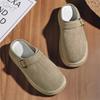 2025 New Baotou Half Drag Casual Comfortable Breathable Solid Color Fashion Flat Heel Versatile Daily Men's Slippers