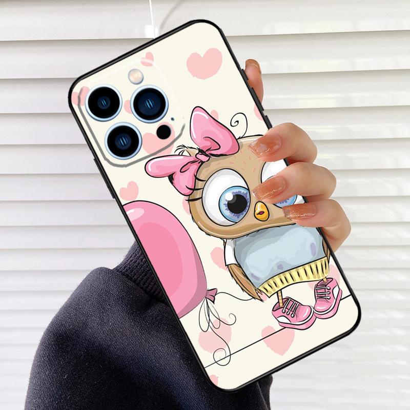 

Cute Cartoon Owl Phone Case For iPhone 17 16 15 14 13 12 11 Pro Max mini 15 16 Plus 16e 17 Air Cover Fundas iPhone 15 Plus