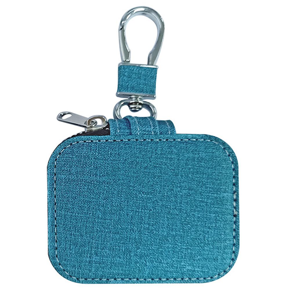 

For Apple Series Earphone Case Portable PU Leather Small Zipper Pouch Cover Fabric-Like Texture B