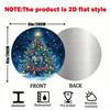 Christmas Tin Sign Vintage Metal Wall Art Decor 8x8 Inch Round Bar Home Decoration