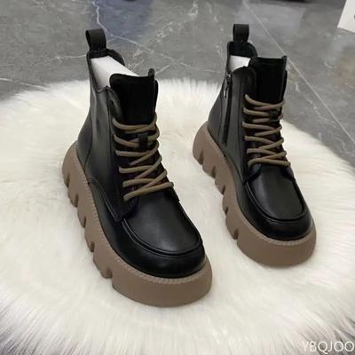 Fashion Autumn Winter Retro Versatile Short Boots Thick Sole Small Short Boots Women's Elegant New British Style Shoes Vulcanized Sole