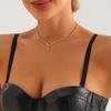 Double-Layer Flash Diamond Love Short Necklace Choker Pendant Neck Strap Neck Chain Neck Jewelry Women'S Collarbone Chain