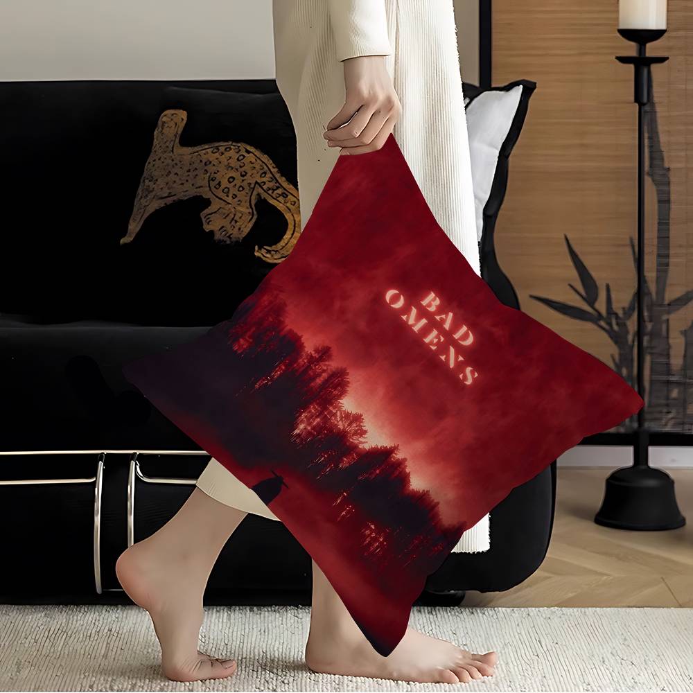 

Rock Band BBad OOmens Pillow Covers Cartoon Sofa Decorative Home Doublesided Printing Short Plush Cute Cushion Cover 30x30 cm