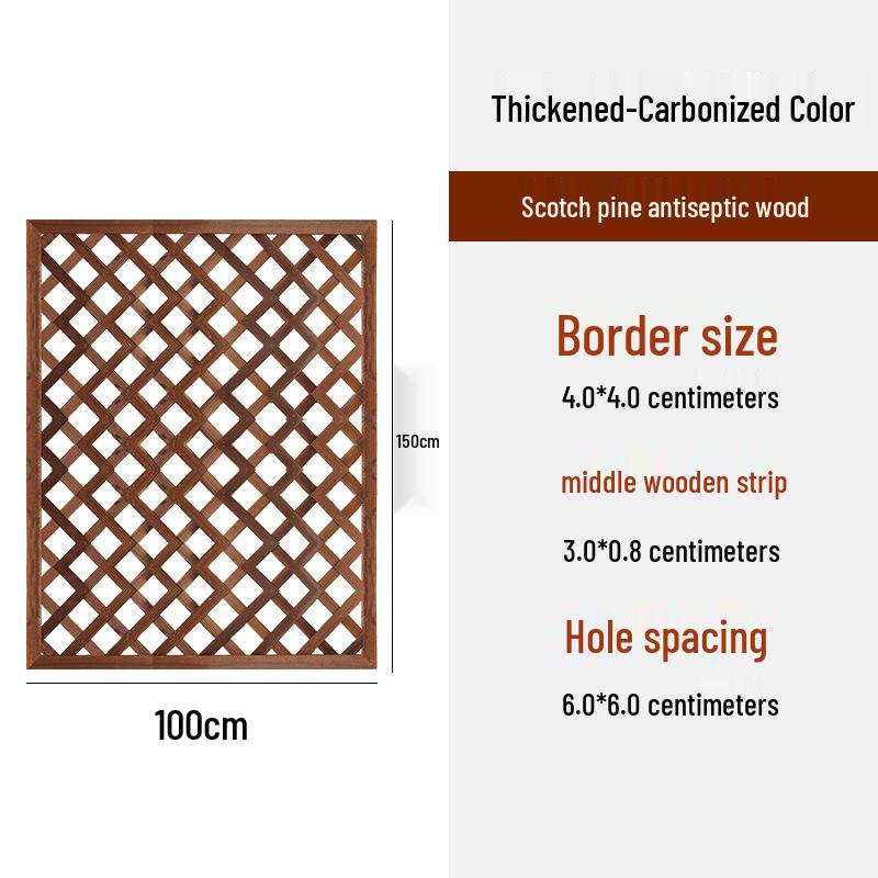 Carbonized Wood Fence and Railing Picket with Climbing Plant Stand for Outdoor Decoration