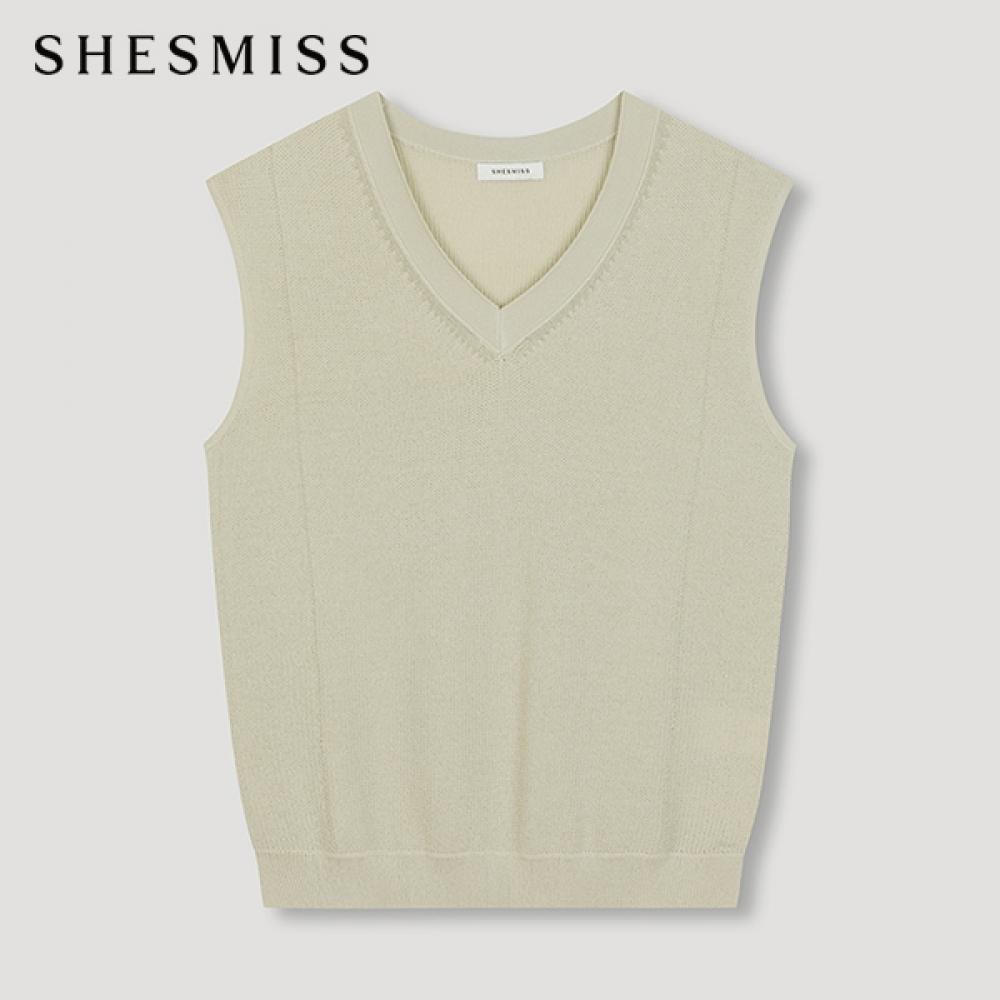 

She S miSS V Neck Knit VeSt SSkpon21010 Ln Light green/55