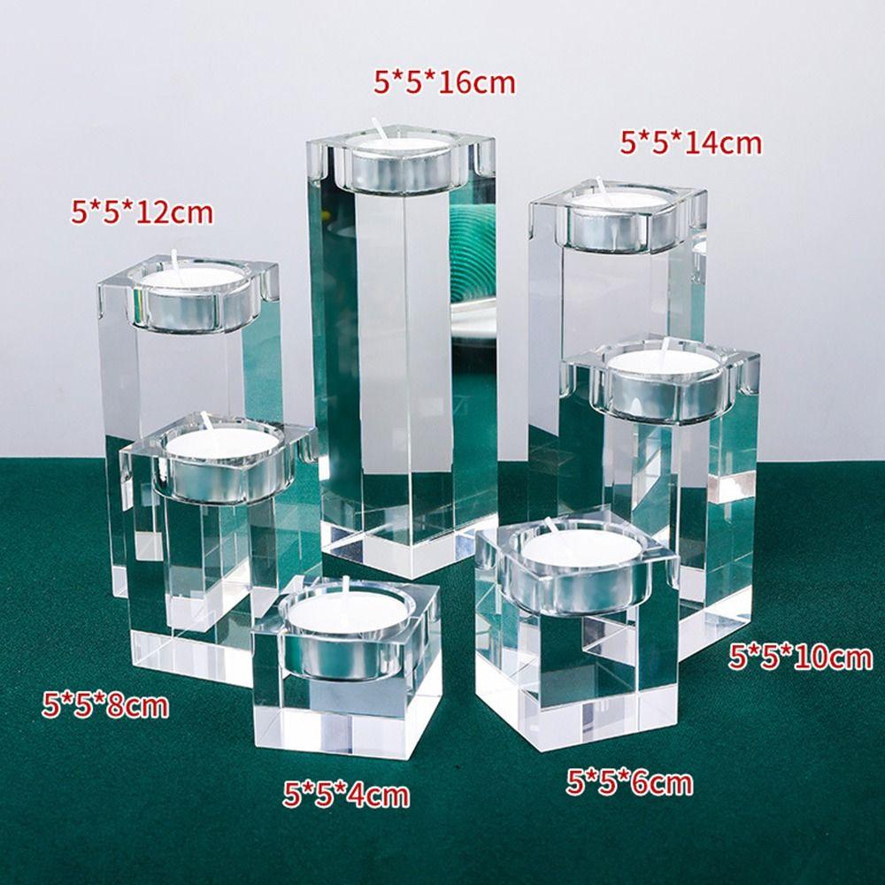 Glass Crystal Candle Holders Artistic Nordic Butter Lamp Holder Table Decorations