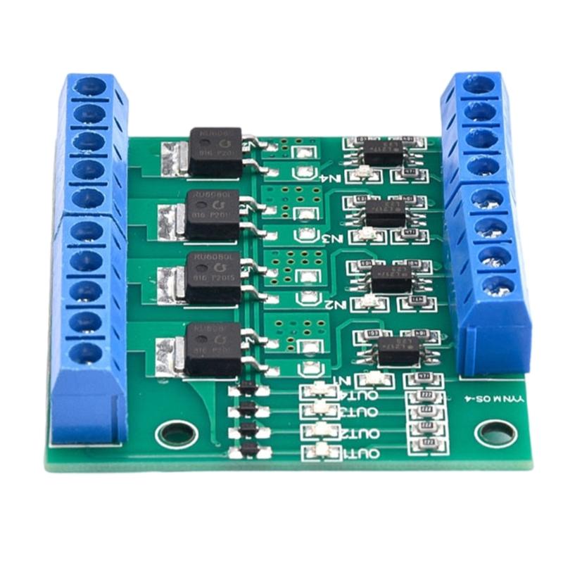MOSFET 4 Channel Pulse Triggers Switches Controller Board for Motor LED Light 4-20V To 3.7-27V Driver Board Module 4 Way