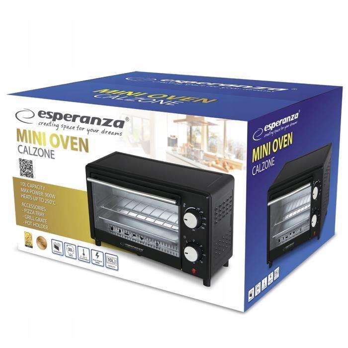 Mini Four - Esperanza - CALZONE - 10L - Blanc - Température variable - Minuterie intégrée