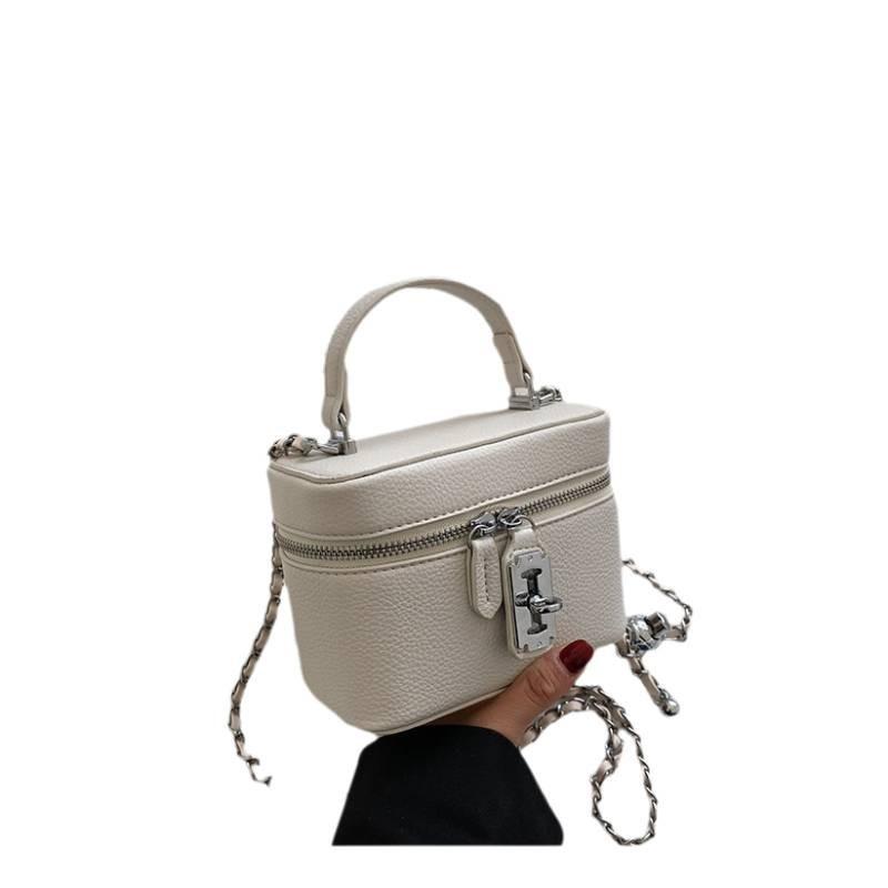 Black Yellow Beige Green And Kiwi Green Cross-border Trendy Pu Small Square Bag With Stitching Details белый