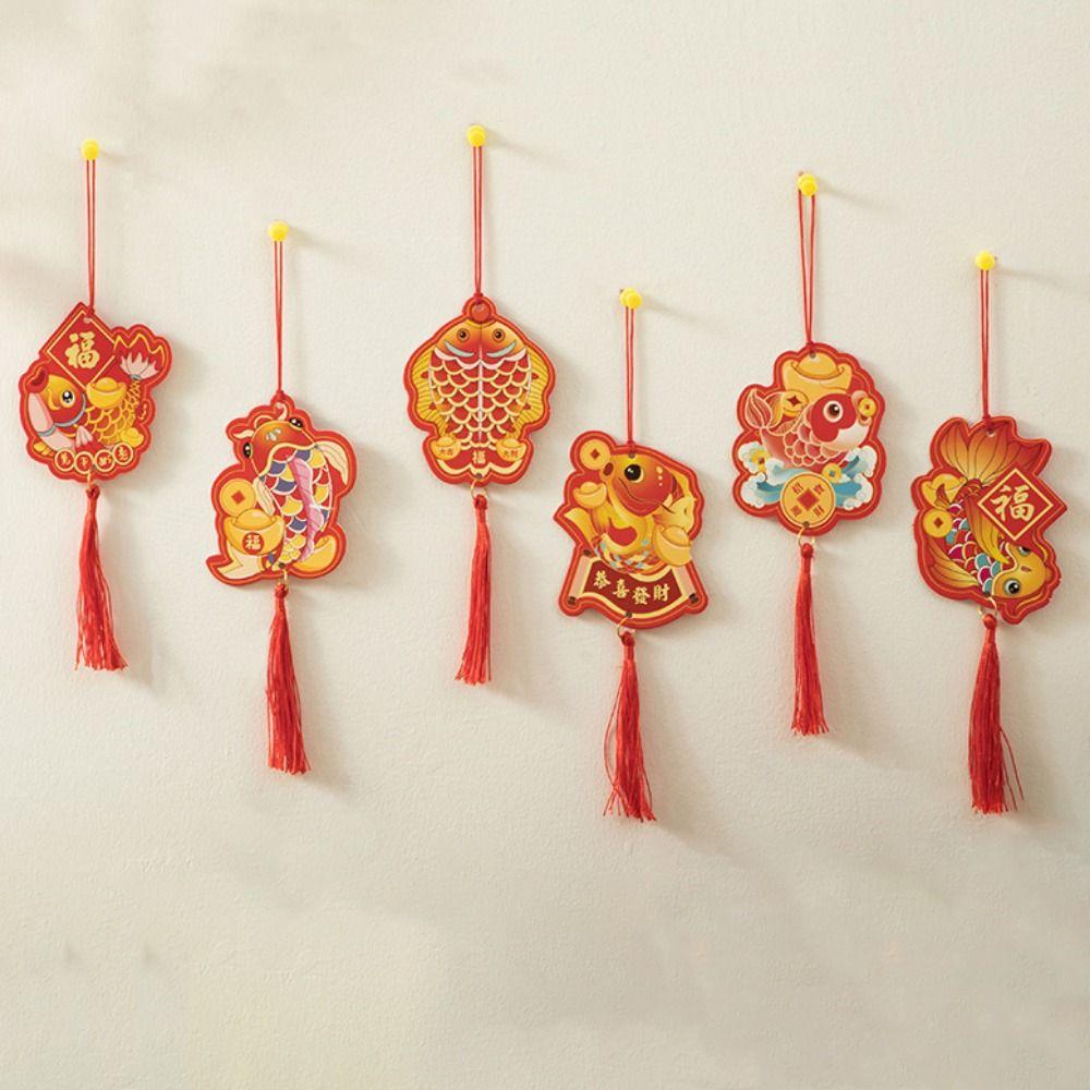 6pcs/set Zodiac Snake Snake Year Lucky Pendant Traditional Spring Festival Plant Pendant Festival