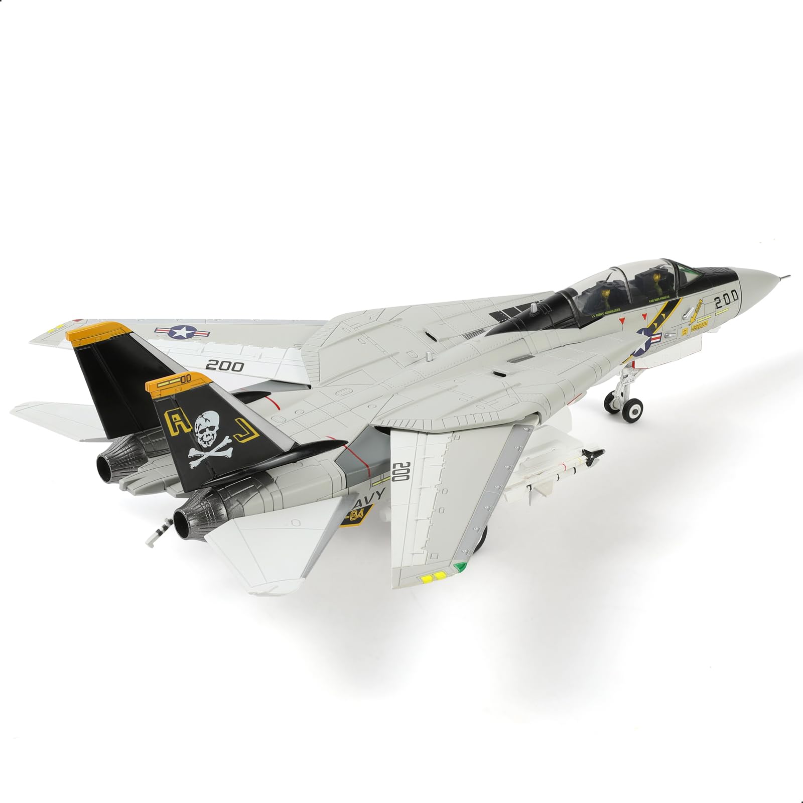 

NUOTIE US Navy Tomcat Alloy Model Jolly Rogers Fighter Diecast Aircraft Military Display Fully Assembled 172 F-14 VF-84 Model,