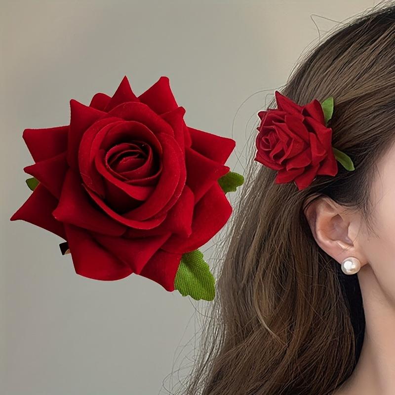 Romantic Red Rose Hair Clip Elegant Special Hair Accessory for Women, Perfect for Valentine'S Day Gifts