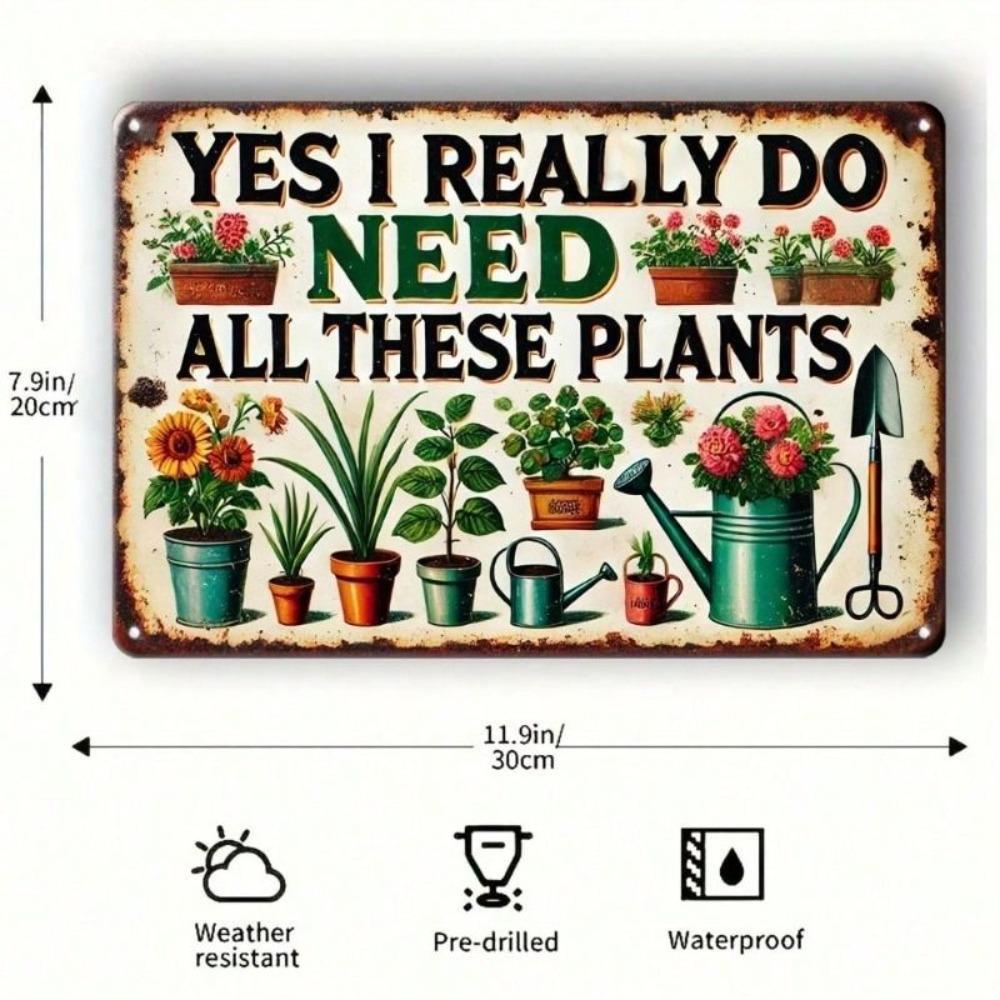 Vintage Metal Sign Garden Decor Waterproof Wall Plaque 20x30cm