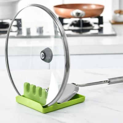 Spatula/Kepçe/Kaşıklık ve Damlama Pedi Mutfak Gereçleri Desteği Ocak Üstü ve Tencere Kapağı Tutucu Standı Pişirme Gereçleri Tutucu, Çok İşlevli Mutfak Spatula Rafı