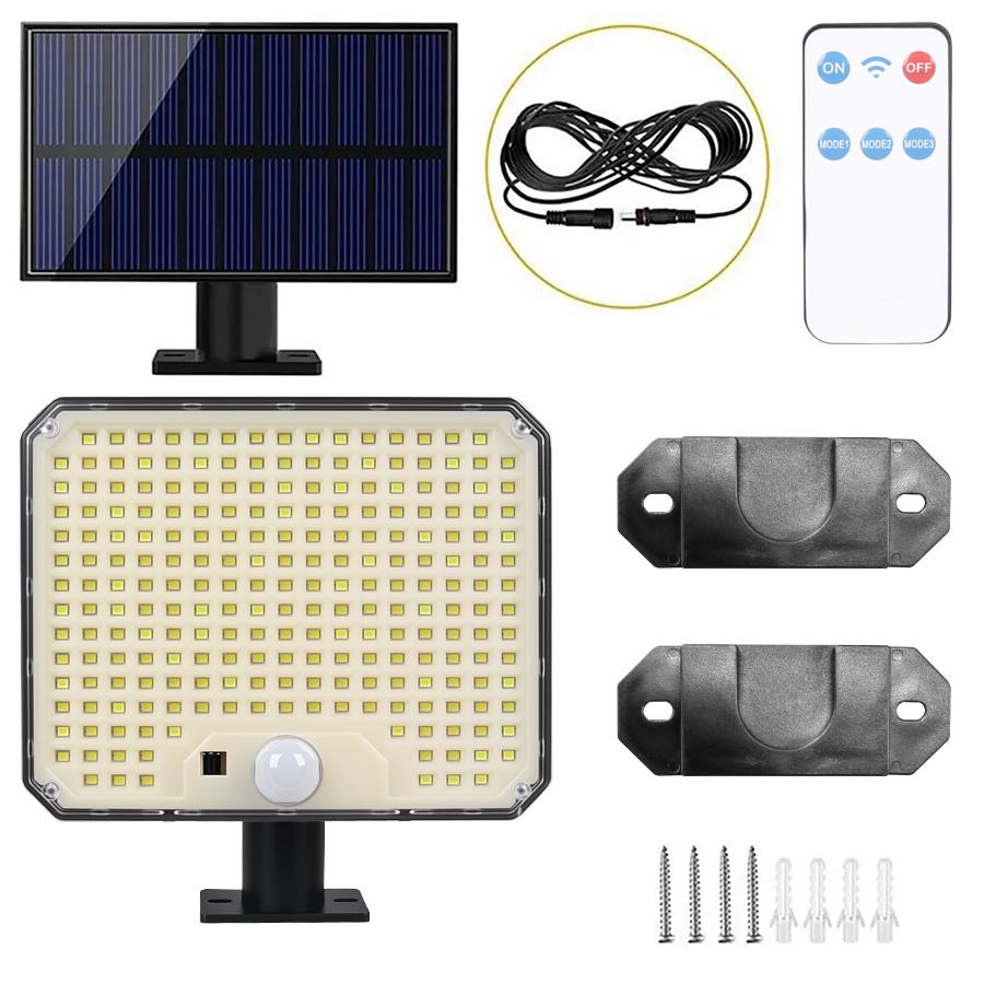 Solar Lights Outdoor 3 Modes Motion Sensor Flood Lights 234LED Solar Wall Lights for Outside Yard Garden Fence Pathway Lighting