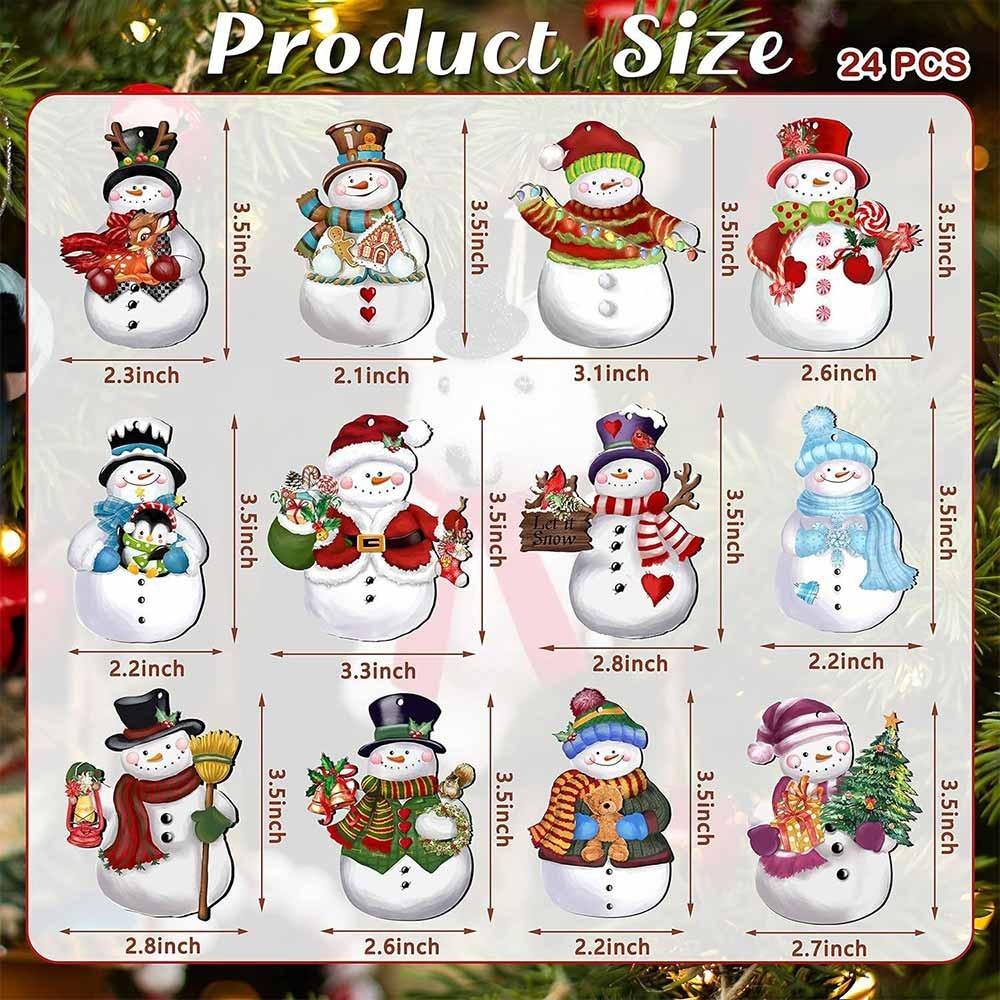 Personalization Wooden Christmas Decoration Santa Claus Colorful Christmas Scene Arrangement Crafting DIY Kraft Tags Party