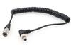 ZBLZGP Stromkabel Hirose 4-Pin Stecker auf Winkel-Lock für Shogun Flame Ninja SR Empfänger 2.5DC Inferno/Lectrosonics (Spiralkabel)