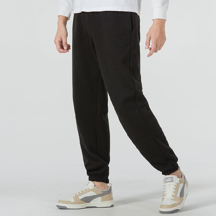 Puma Solid Color Casual Mid-Rise Knitted Sports Pants Men Bottoms Black 625298-01