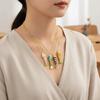Collier Vitré Mobile Bijoux Dorés Colorés Personnalité Collier Poisson Émail Femme