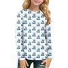 Children's Witch  Printed Long Sleeved Round Neck Top With Floral Print For Daily Casual T-shirt