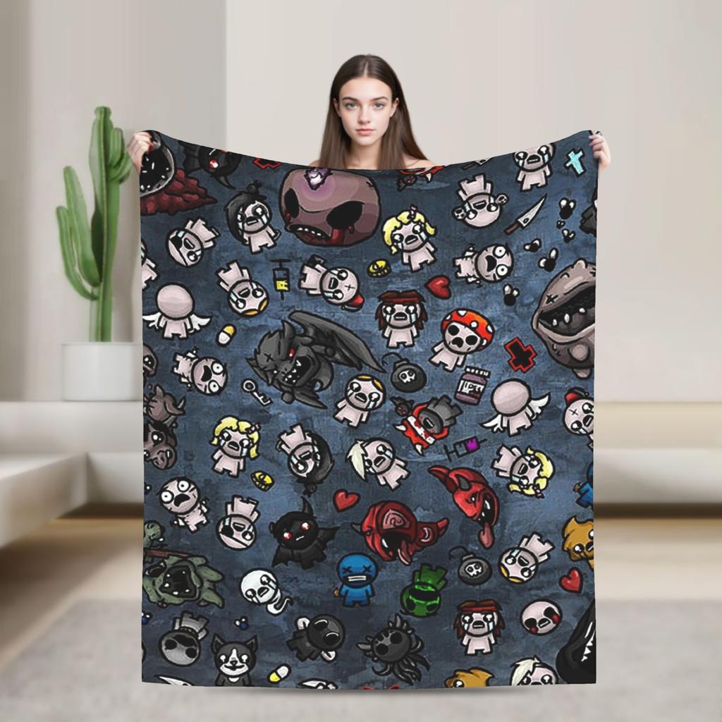 Funda de Manta de Dibujos Animados The Binding of Isaac Manta de Felpa para Lanzar Ultra-Suave para Coche Colcha