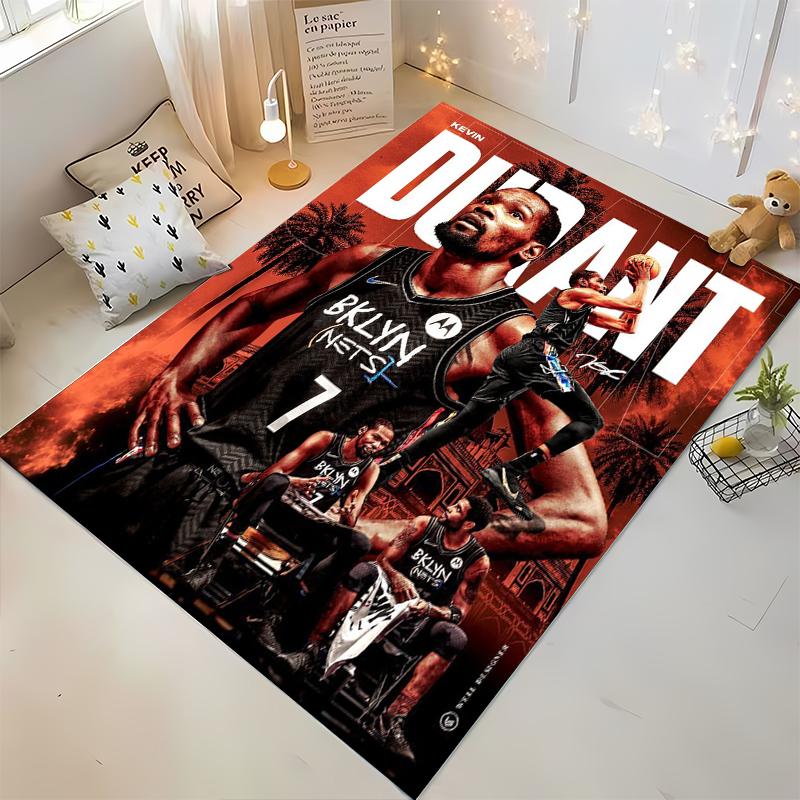 "Brooklyn Nets Basketball Player Rug Design" Non-slip rug suitable for living room and bedroom sofas.