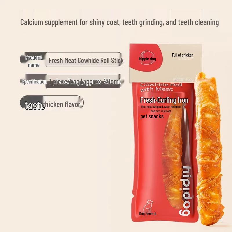 Large Chicken Rawhide Donut Chew for Small To Medium Dogs - Bite-Resistant Teeth Cleaning Treat for Golden Retrievers & Teddies