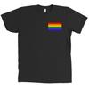Gay Pride Flag Chest Print Bella + Canvas Shirt LGBT - NEW - MANY COLORS